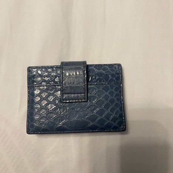 JIMMY CHOO Umika Butterfly Blue Gel Snake Printed Leather Card Holder - Picture 5 of 5